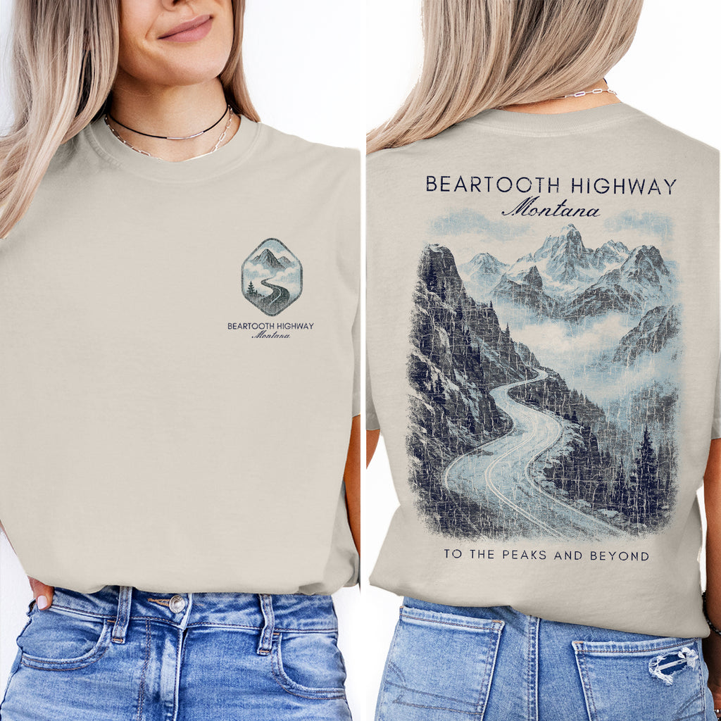 Beartooth Highway Montana T-Shirt Vintage Mountain Road Tee | Scenic Drive Travel Souvenir Shirt | Western Adventure Graphic