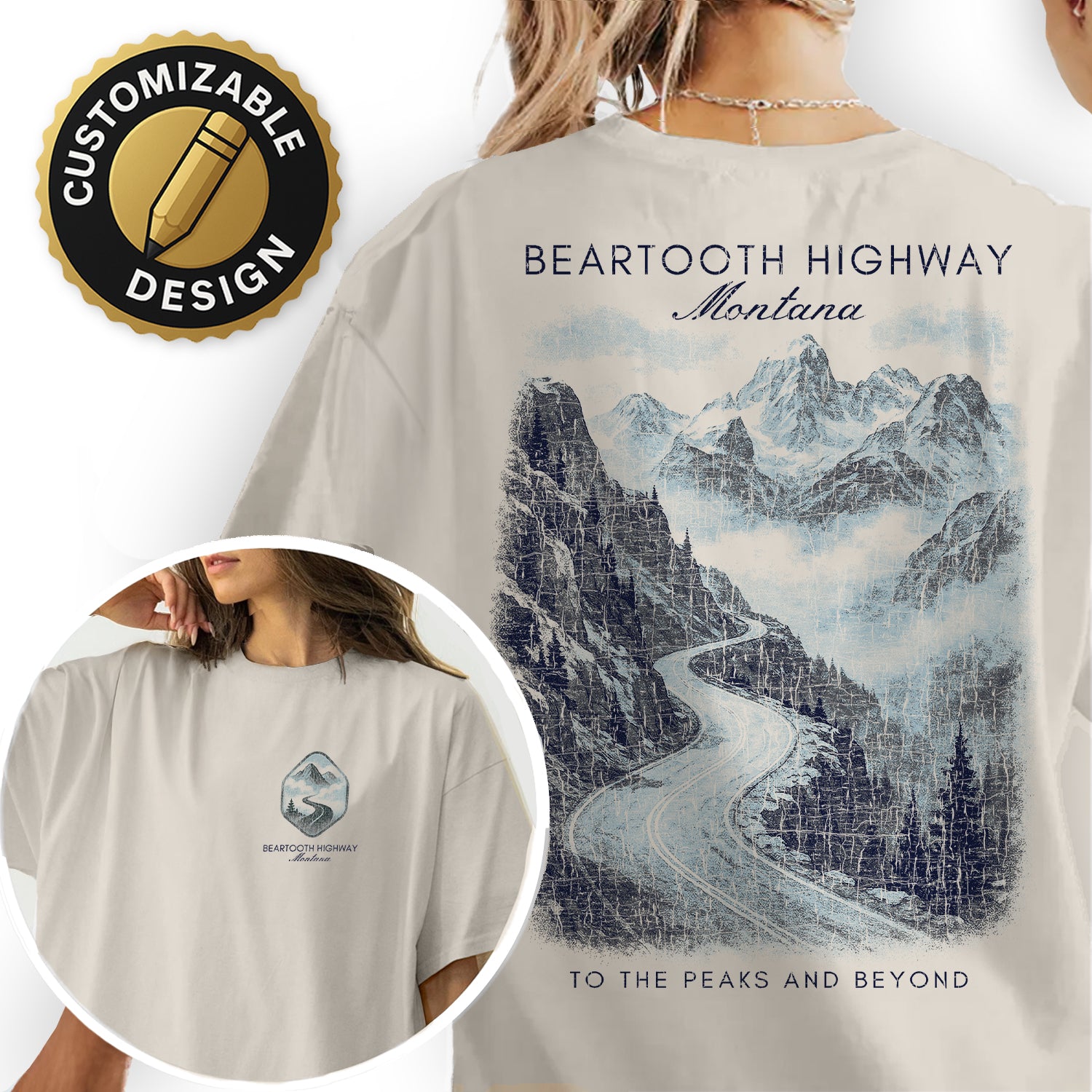 Beartooth Highway Montana T-Shirt Vintage Mountain Road Tee | Scenic Drive Travel Souvenir Shirt | Western Adventure Graphic