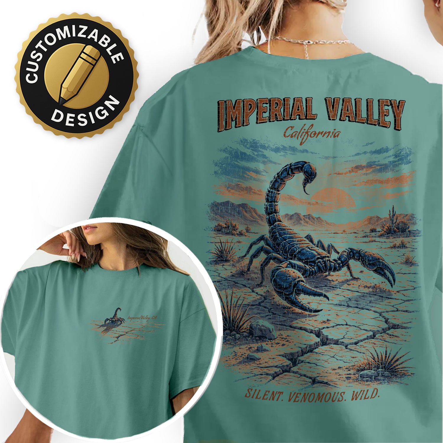 Imperial Valley California T-Shirt Vintage Desert Scorpion Tee | Southwest Travel Souvenir Shirt | Wild Western Graphic