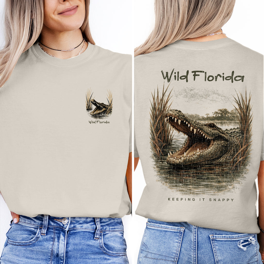Wild Florida Alligator T-Shirt Vintage Gator Tee | Everglades Wildlife Shirt | Florida Travel Souvenir Gift