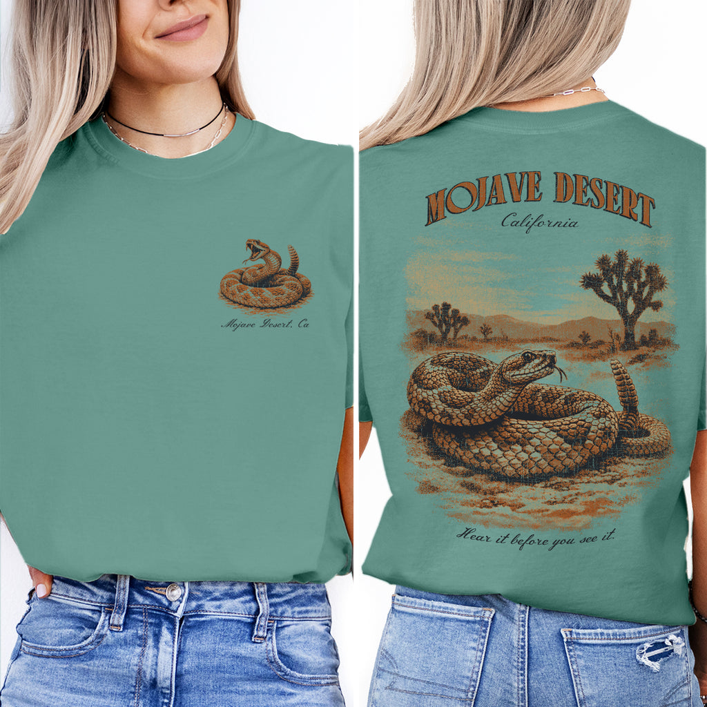 Mojave Desert California T-Shirt Vintage Rattlesnake Tee | Southwest Travel Souvenir Shirt | Desert Wildlife Graphic