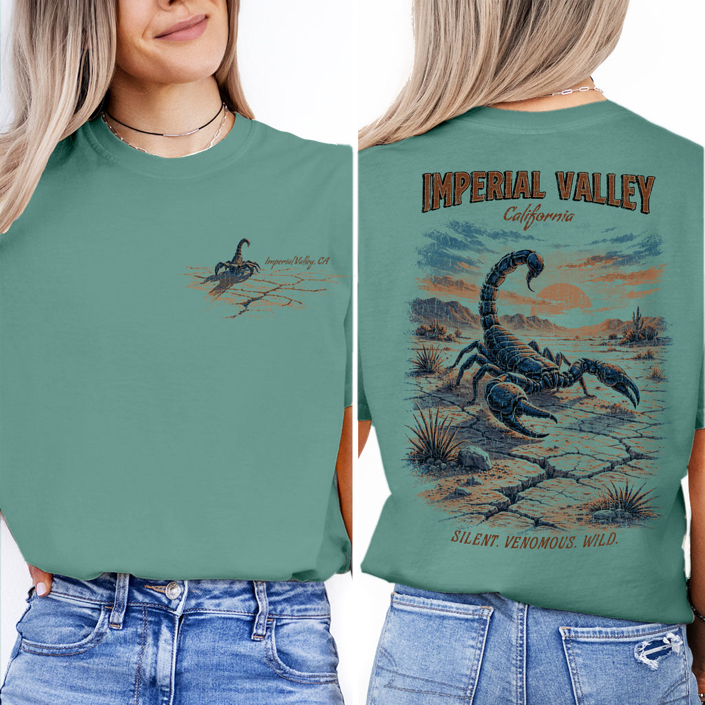 Imperial Valley California T-Shirt Vintage Desert Scorpion Tee | Southwest Travel Souvenir Shirt | Wild Western Graphic