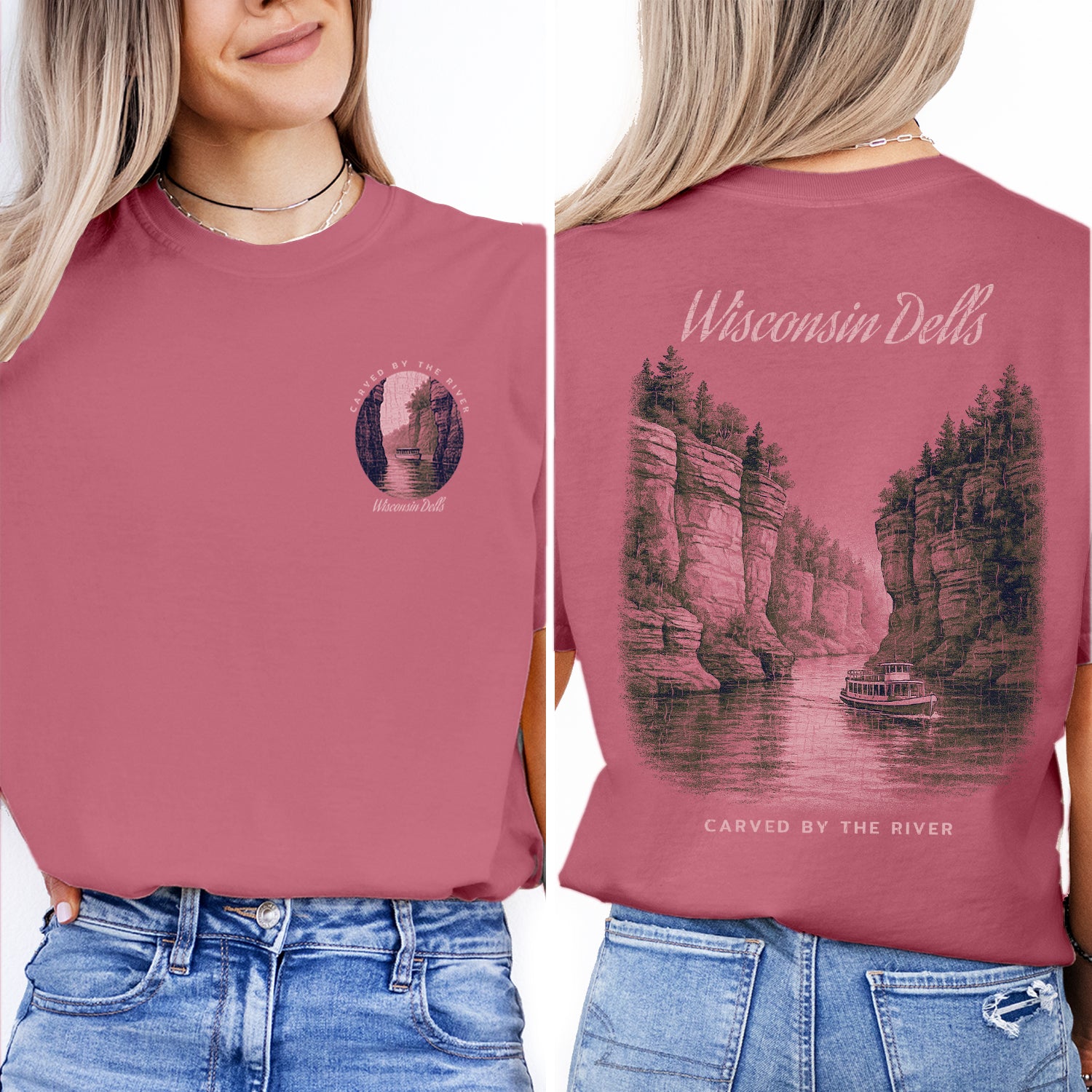 Wisconsin Dells T-Shirt Vintage River Canyon Tee | Wisconsin Travel Souvenir Shirt | Midwest Nature Graphic Carved by the River