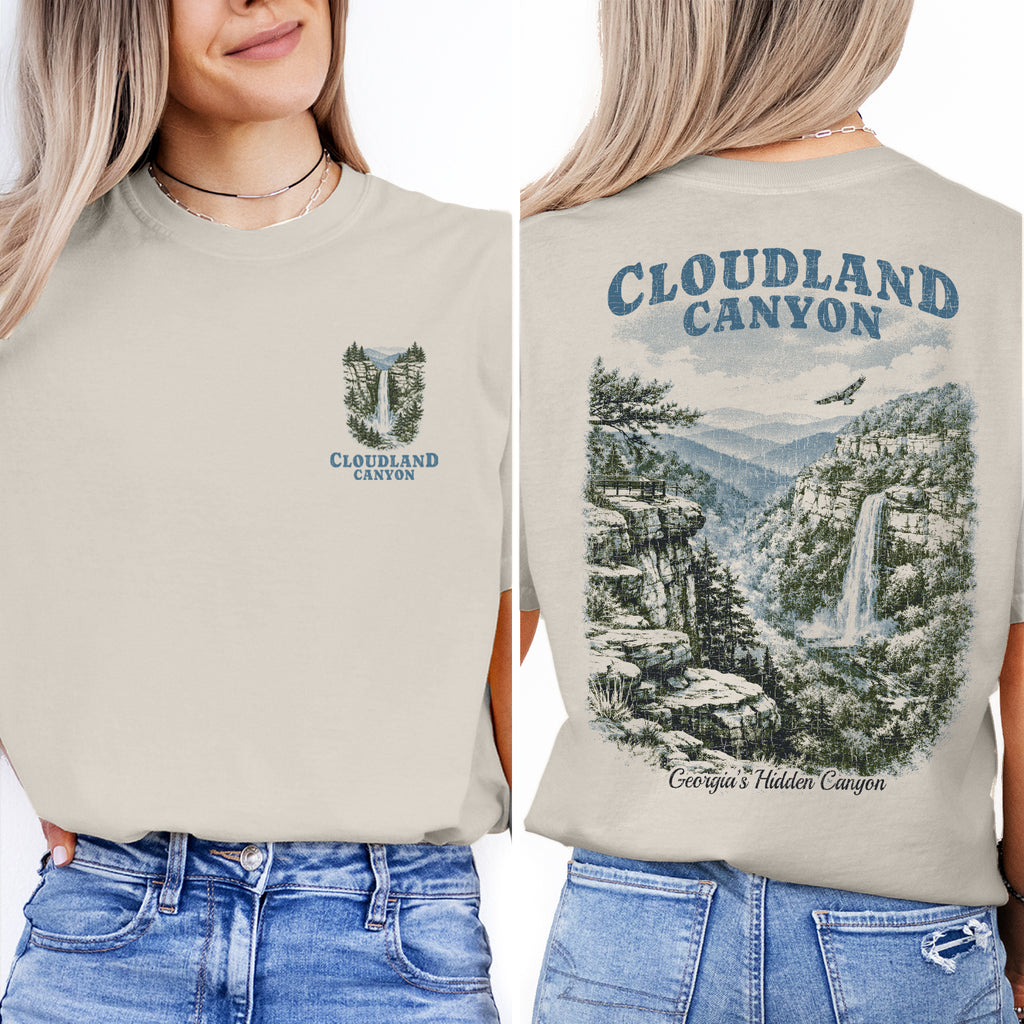 Cloudland Canyon Georgia T-Shirt, Waterfall Hiking Tee, Georgia State Park Shirt, Scenic Canyon Travel Tee, Nature Lover Gift