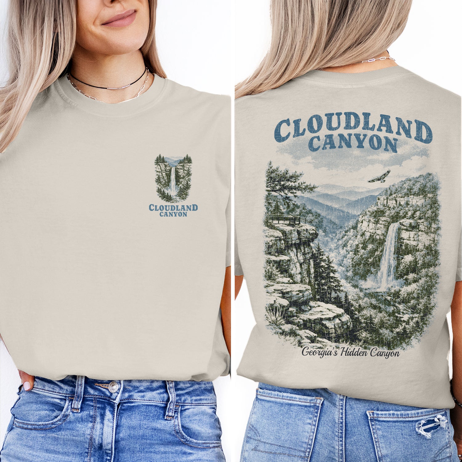 Cloudland Canyon Georgia T-Shirt, Waterfall Hiking Tee, Georgia State Park Shirt, Scenic Canyon Travel Tee, Nature Lover Gift
