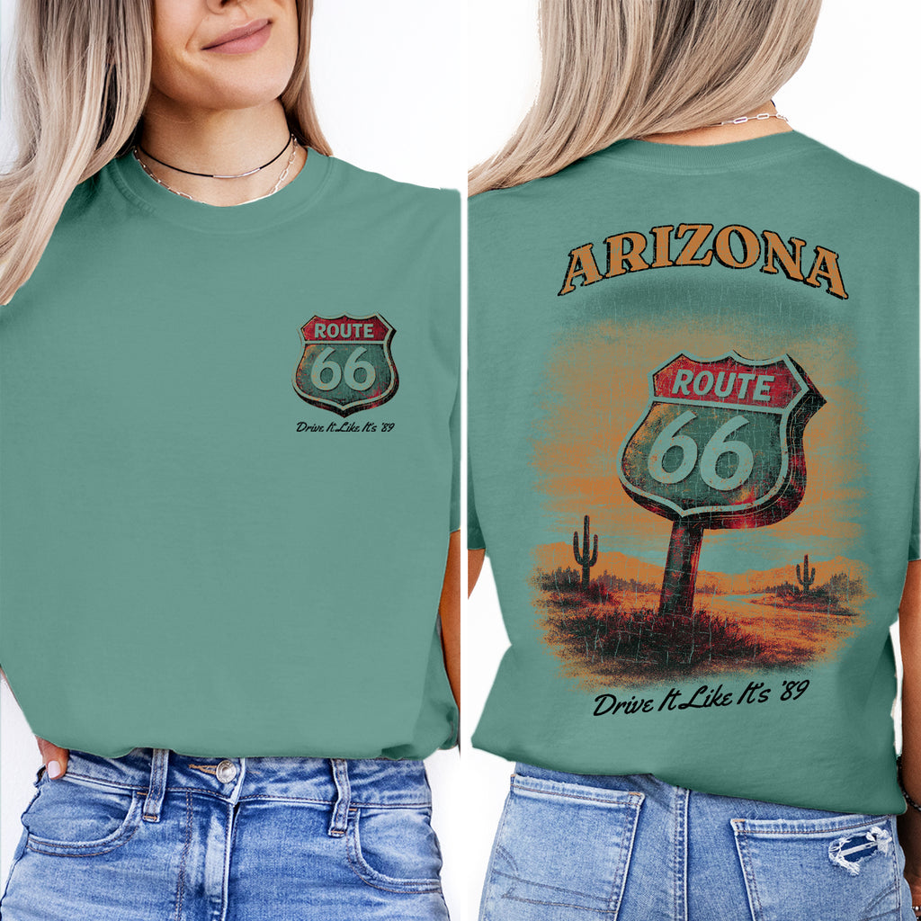 Arizona Route 66 Shirt, Vintage Road Trip Tee, Retro Highway 66 Graphic T-Shirt, Drive It Like It’s 89