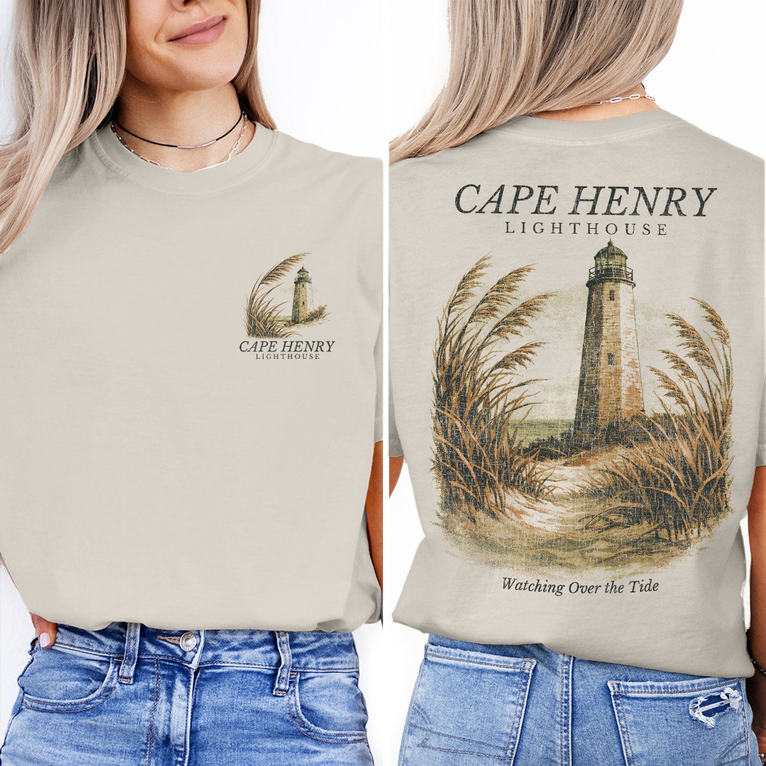 Cape Henry Lighthouse Shirt, Virginia Beach Tee, Coastal Lighthouse T-Shirt, Vintage Nautical Graphic Tee, Beach Lover Gift