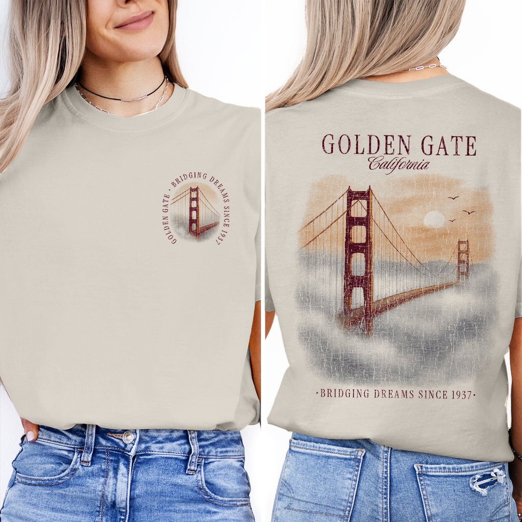 Golden Gate Bridge California T-Shirt Vintage San Francisco Tee | Golden Gate Souvenir Shirt | Retro Travel Graphic Since 1937