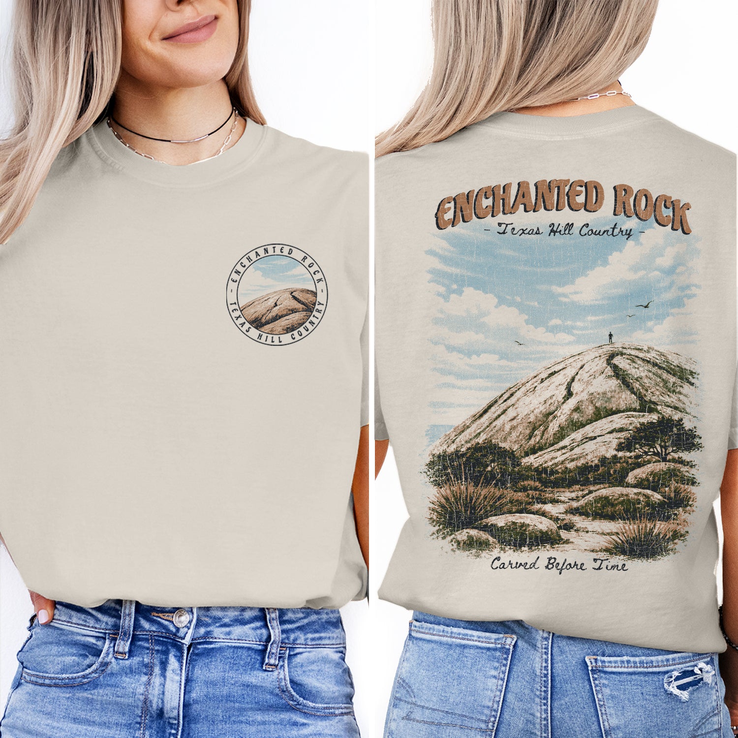 Enchanted Rock Texas Shirt, Texas Hill Country Hiking Tee, Vintage State Park Travel T-Shirt, Outdoor Adventure Nature Lover Gift