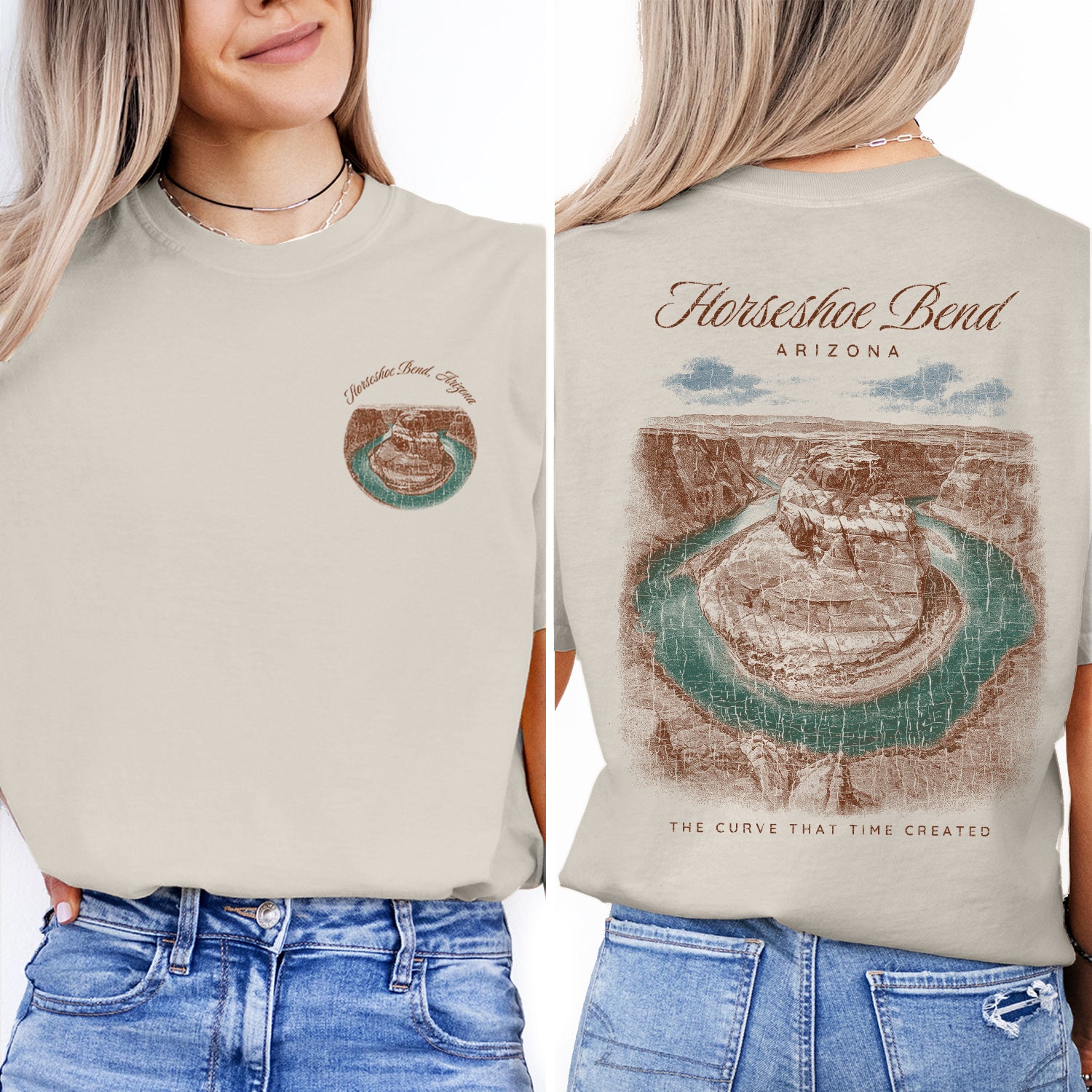 Horseshoe Bend Arizona T-Shirt Vintage Canyon River Tee | Arizona Travel Souvenir Shirt | Desert Landscape Graphic