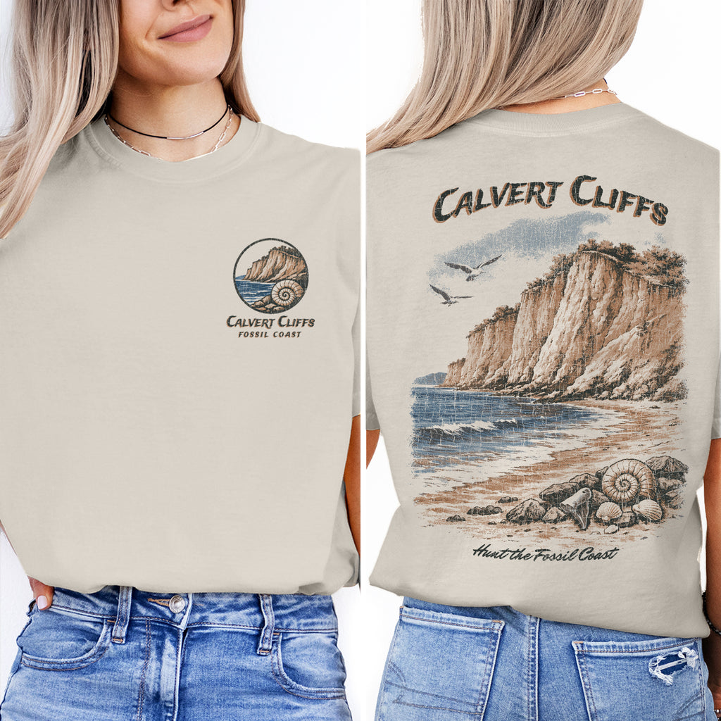 Calvert Cliffs Maryland Shirt, Fossil Coast Tee, Coastal Cliff Beach T-Shirt, Vintage Travel Graphic Tee, Chesapeake Bay Gift