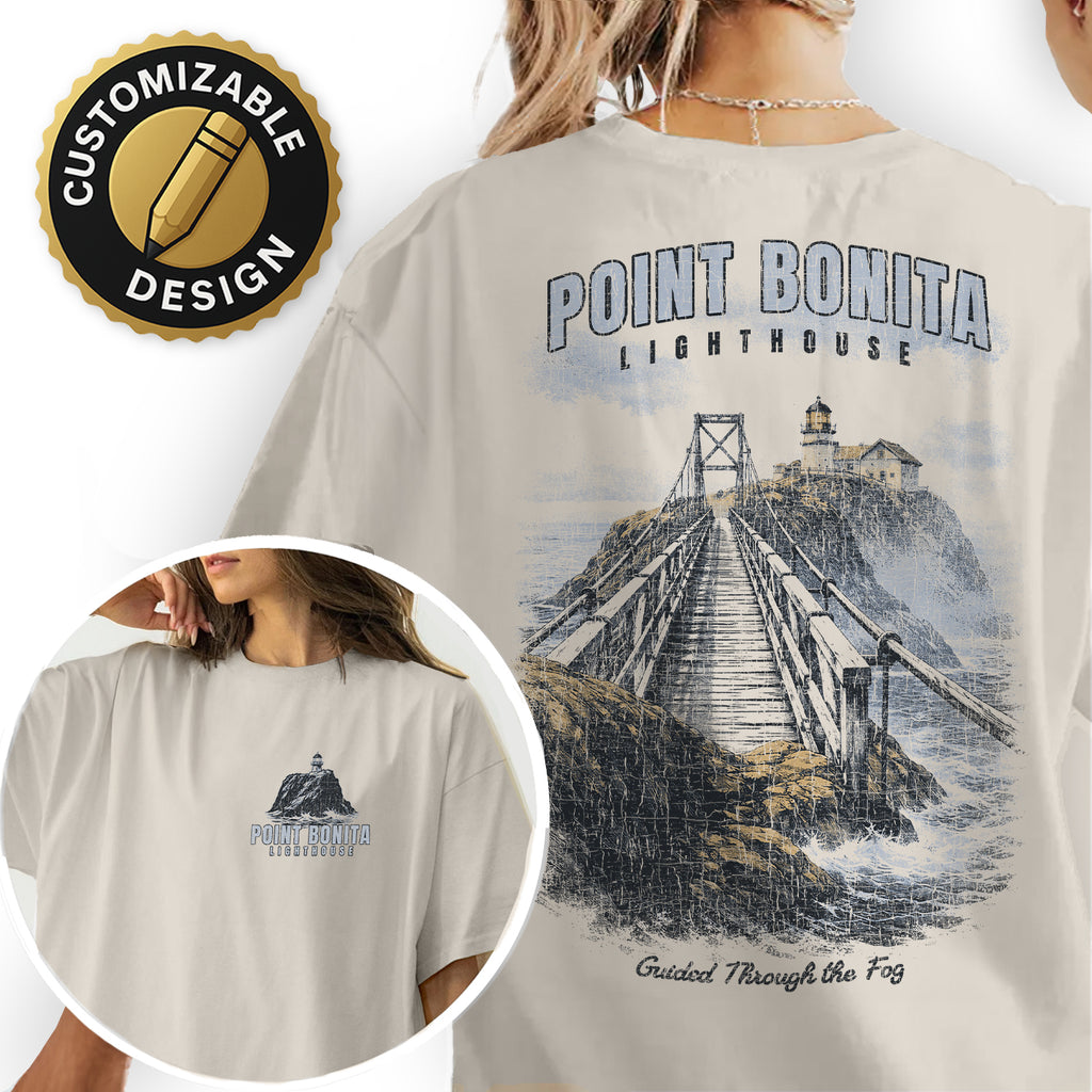 Point Bonita Lighthouse Shirt, California Coastal Tee, San Francisco Bay T-Shirt, Vintage Lighthouse Graphic Tee, Ocean Travel Gift