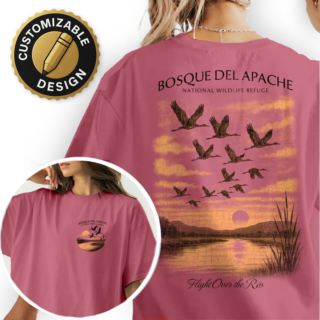 Bosque del Apache T-Shirt Vintage Wildlife Refuge Tee | New Mexico Bird Migration Shirt | Nature Travel Souvenir Graphic