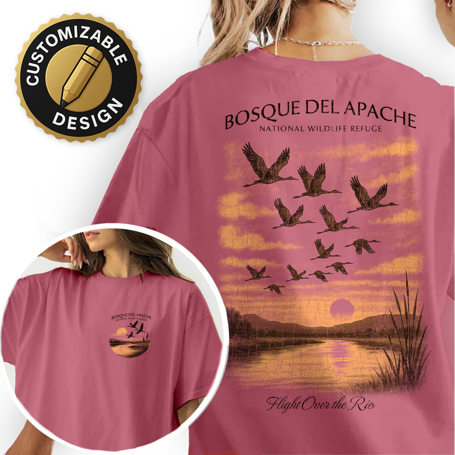 Bosque del Apache T-Shirt Vintage Wildlife Refuge Tee | New Mexico Bird Migration Shirt | Nature Travel Souvenir Graphic