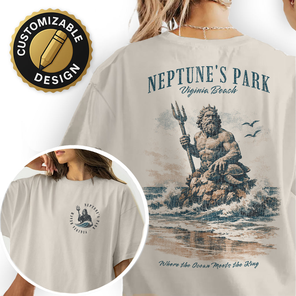 Neptune's Park Virginia Beach Shirt, King Neptune Statue Tee, Coastal Graphic T-Shirt, Nautical Beach Tee, Virginia Beach Gift