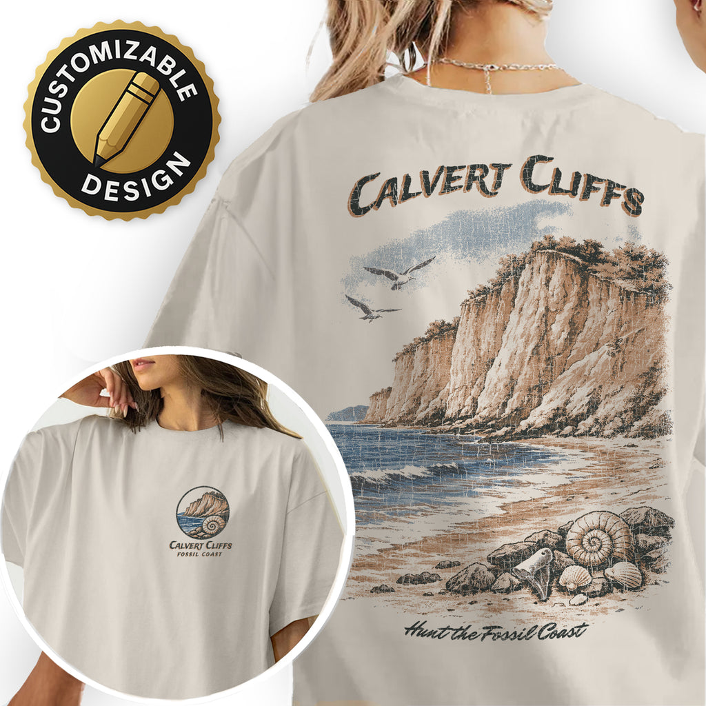 Calvert Cliffs Maryland Shirt, Fossil Coast Tee, Coastal Cliff Beach T-Shirt, Vintage Travel Graphic Tee, Chesapeake Bay Gift