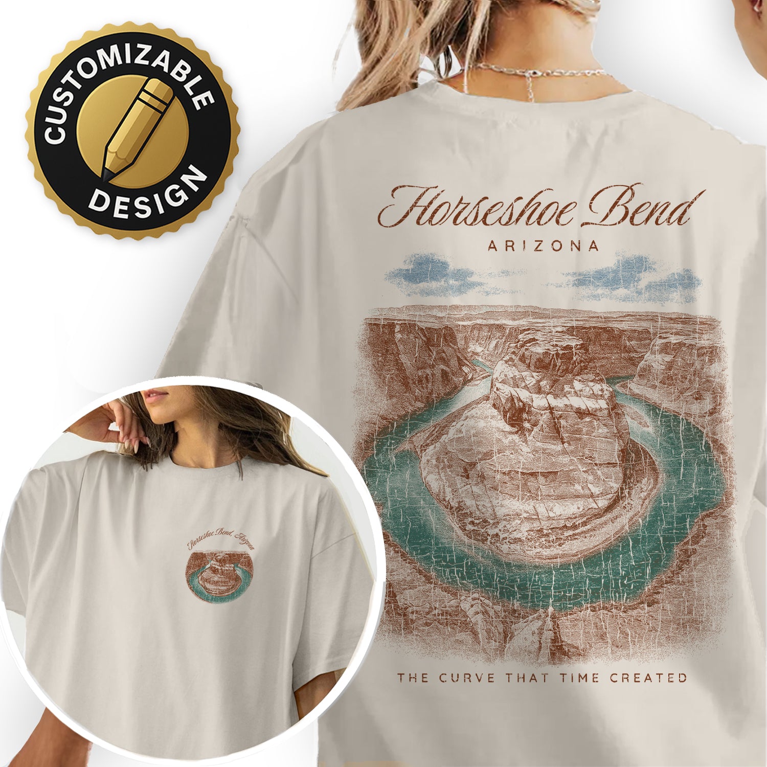 Horseshoe Bend Arizona T-Shirt Vintage Canyon River Tee | Arizona Travel Souvenir Shirt | Desert Landscape Graphic