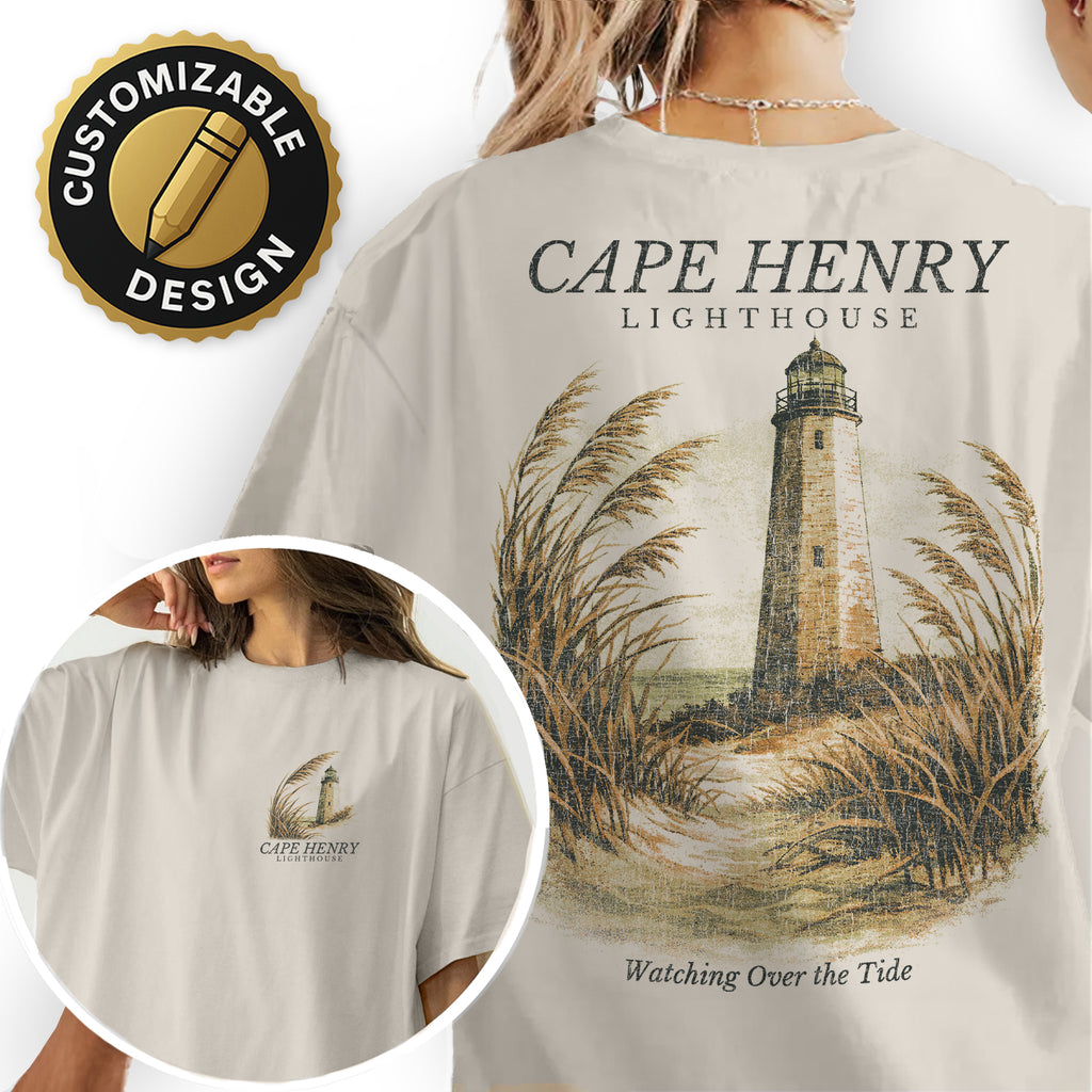 Cape Henry Lighthouse Shirt, Virginia Beach Tee, Coastal Lighthouse T-Shirt, Vintage Nautical Graphic Tee, Beach Lover Gift