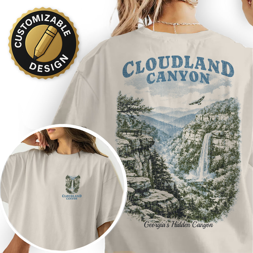 Cloudland Canyon Georgia T-Shirt, Waterfall Hiking Tee, Georgia State Park Shirt, Scenic Canyon Travel Tee, Nature Lover Gift