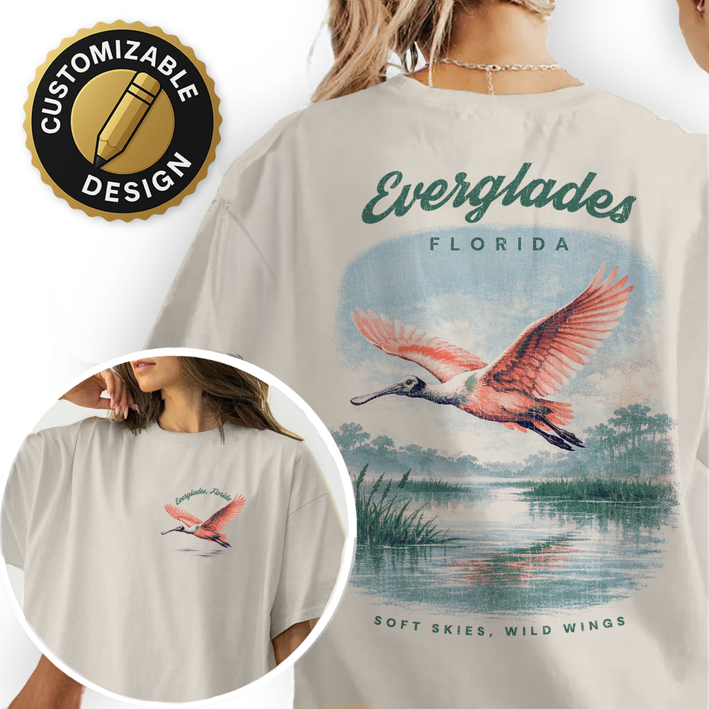 Everglades Florida T-Shirt Vintage Wildlife Bird Tee | Florida Travel Souvenir Shirt | National Park Nature Gift