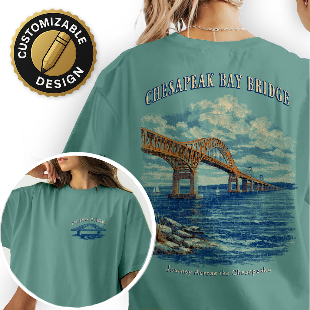 Chesapeake Bay Bridge Shirt, Maryland Coastal Tee, Bridge Graphic T-Shirt, Vintage Travel Tee, Chesapeake Bay Gift