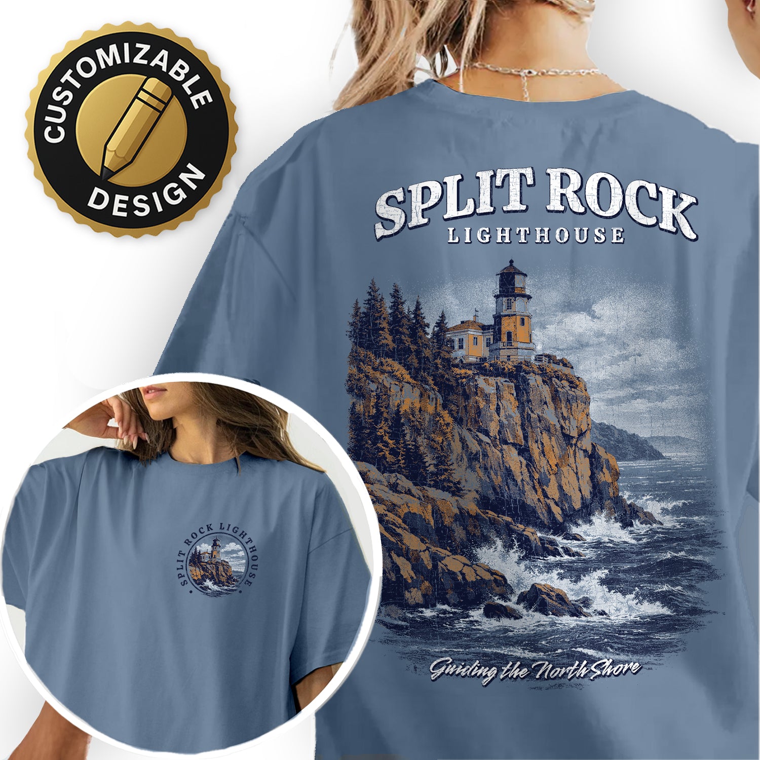 Split Rock Lighthouse Minnesota T-Shirt, North Shore Lake Superior Tee, Coastal Cliff Lighthouse Shirt, Vintage Travel Graphic