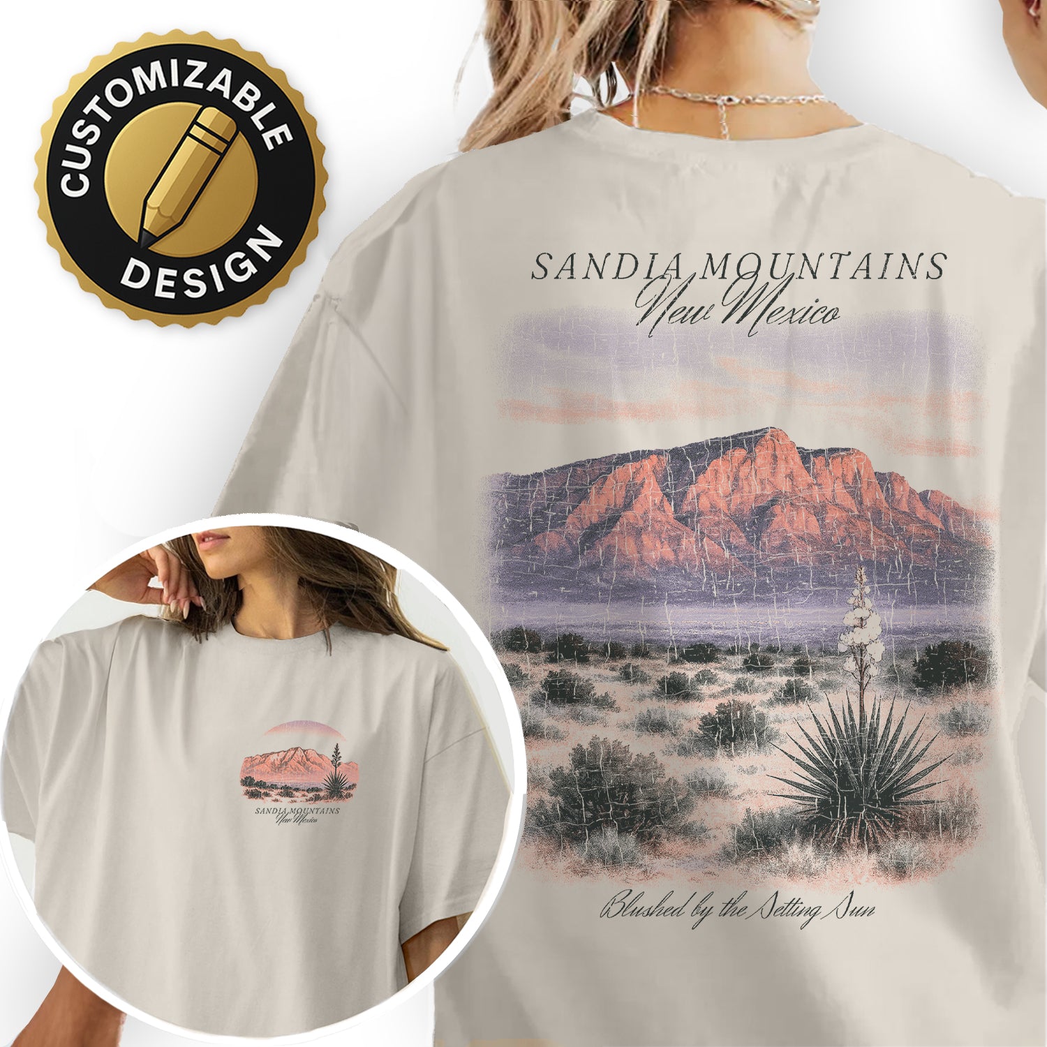 Sandia Mountains New Mexico T-Shirt Vintage Desert Sunset Tee | Albuquerque Travel Souvenir Shirt | Southwest Nature Graphic