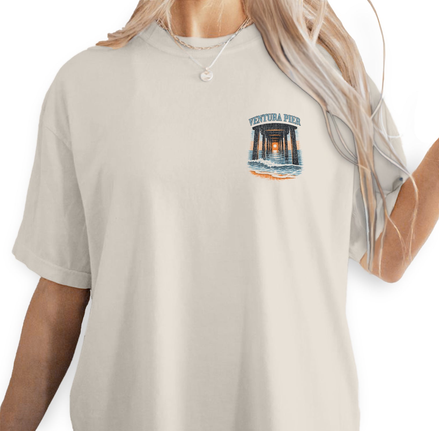 Ventura Pier Shirt California, Beach Sunset Tee, Coastal Ocean T-Shirt, Vintage Travel Graphic, Pier Waves Scenic Tee