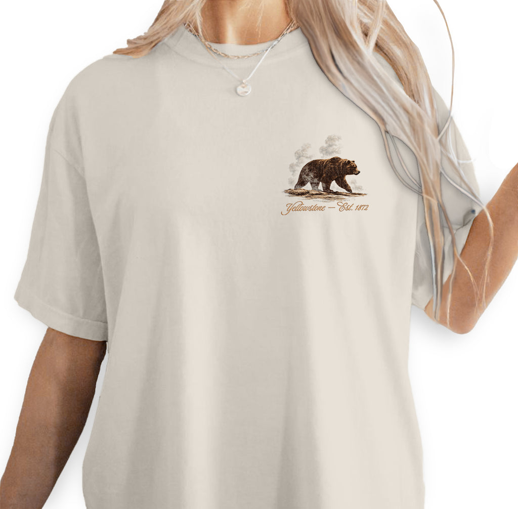Yellowstone Bear Shirt, Vintage National Park Tee, Grizzly Wildlife Graphic T-Shirt, Where the Earth Breathes