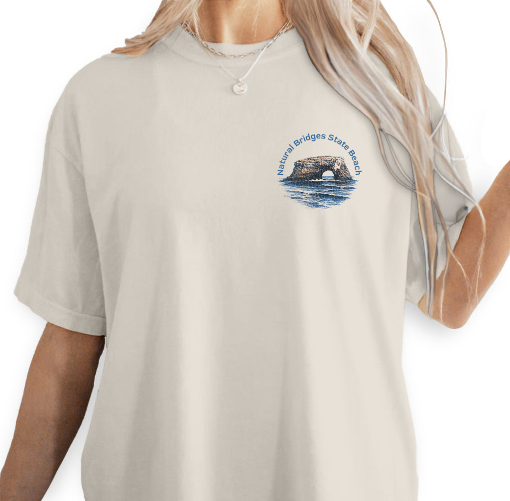 Natural Bridges State Beach Shirt, California Coastal Tee, Ocean Arch Rock T-Shirt, Vintage Beach Graphic Tee, Santa Cruz Gift