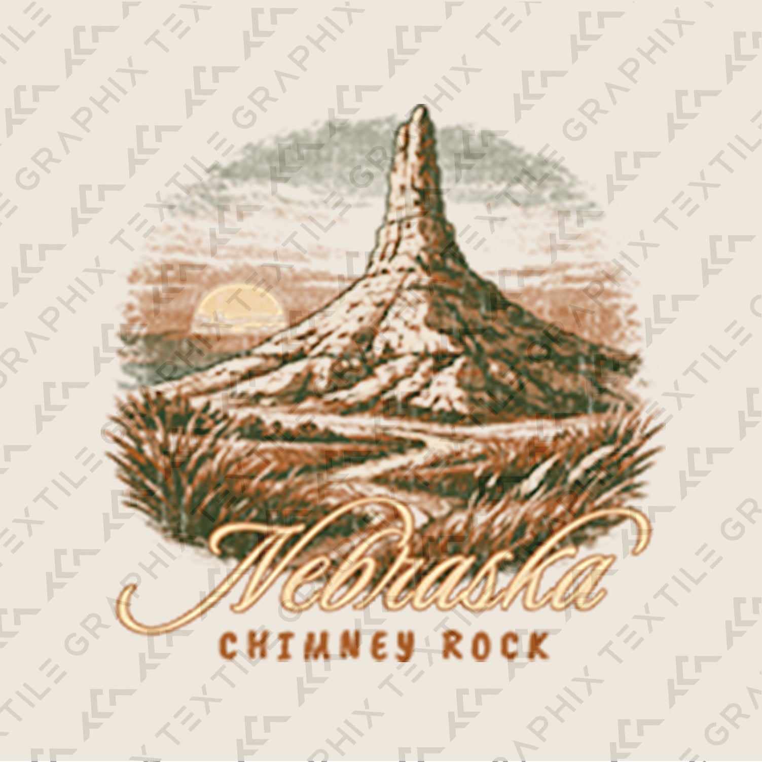 Chimney Rock Nebraska Shirt, Vintage Western Landscape Tee, Pioneer Horizon Travel Shirt, Oregon Trail Historic Landmark T-Shirt