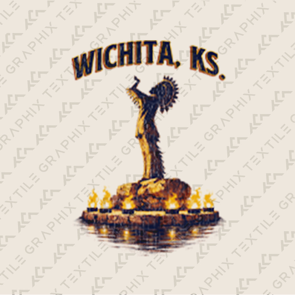Wichita Kansas Keeper of the Plains T-Shirt, Wichita KS Travel Tee, Native American Statue Graphic Shirt, Kansas Souvenir