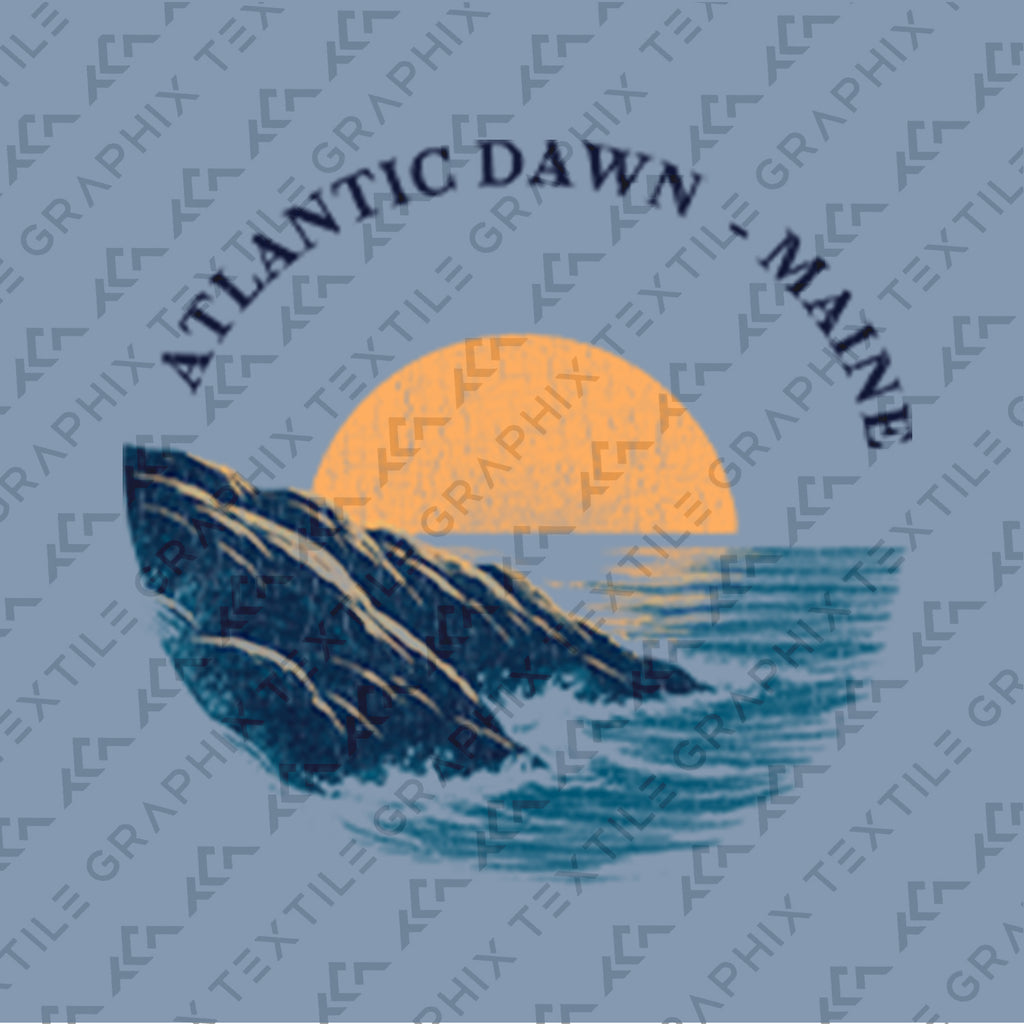 Maine Atlantic Coast Sunrise T-Shirt, Coastal Maine Travel Tee, Ocean Cliff Graphic Shirt, New England Souvenir, Vintage Beach Tee