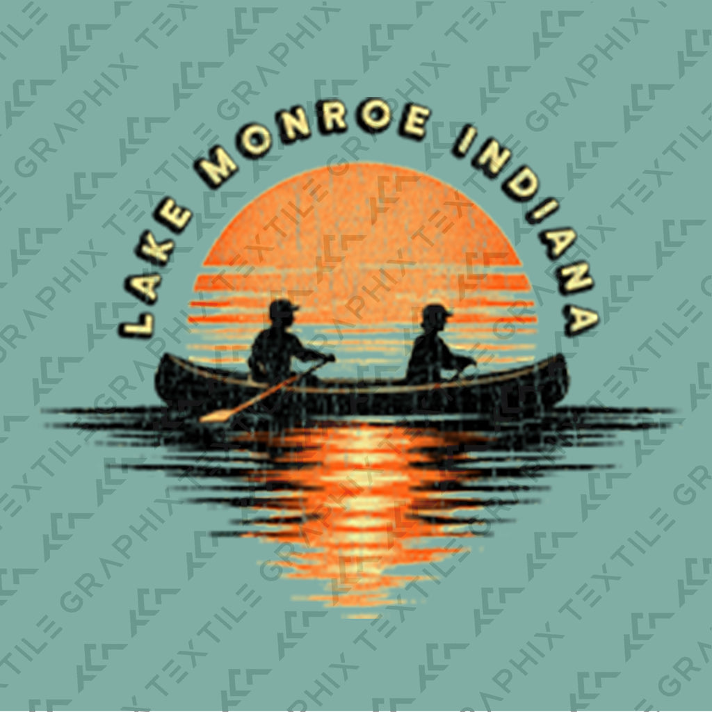 Lake Monroe Indiana Sunset T-Shirt, Canoe Lake Graphic Tee, Indiana Travel Shirt, Hoosier State Nature Shirt, Vintage Lake Souvenir