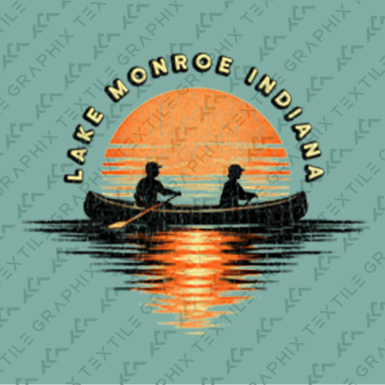 Lake Monroe Indiana Sunset T-Shirt, Canoe Lake Graphic Tee, Indiana Travel Shirt, Hoosier State Nature Shirt, Vintage Lake Souvenir