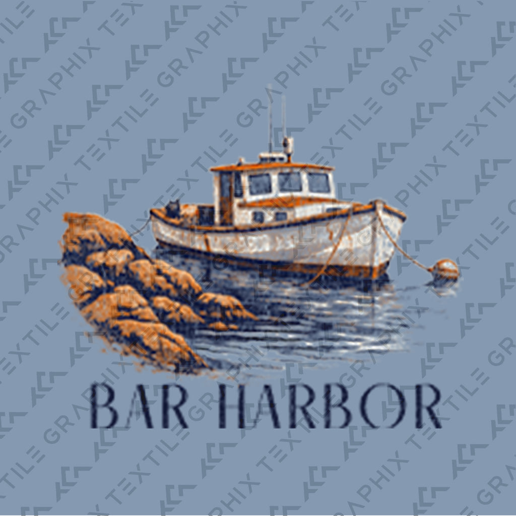 Bar Harbor Maine Shirt, Coastal Boat Tee, Vintage Harbor Graphic T-Shirt, Nautical Lobster Boat Shirt, Maine Coast Gift
