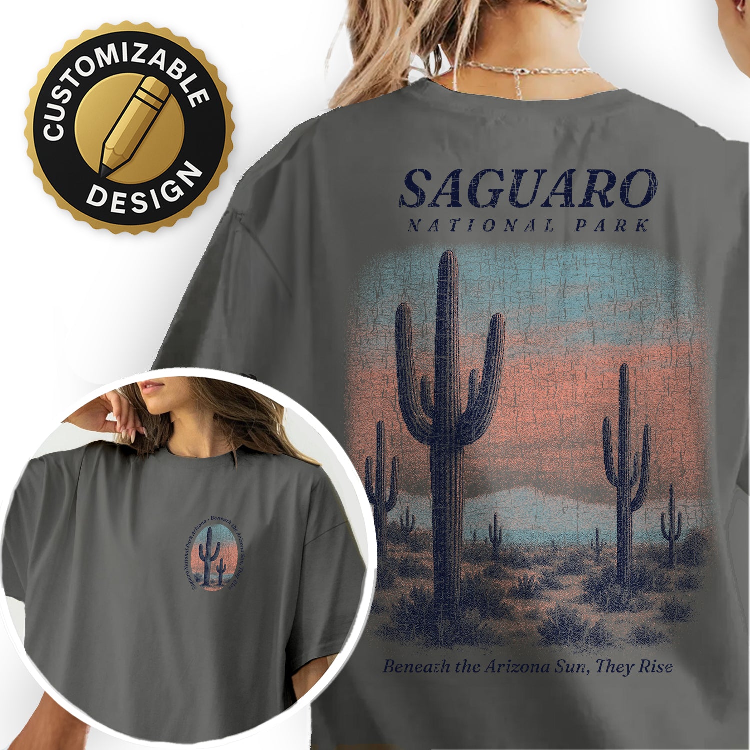 Saguaro National Park T-Shirt Arizona Desert Cactus Tee | Vintage Southwest Travel Souvenir Shirt | Tucson Nature Graphic