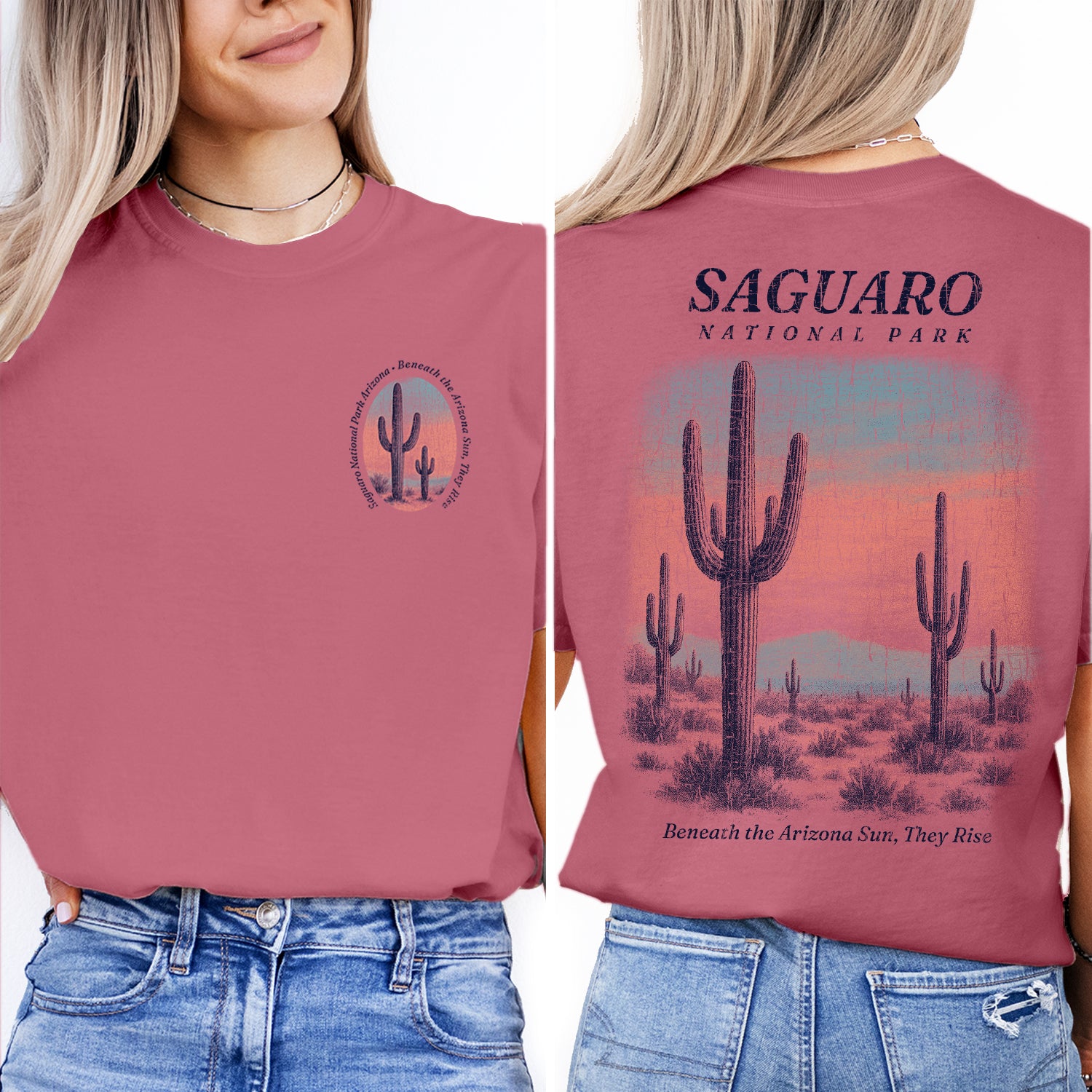 Saguaro National Park T-Shirt Arizona Desert Cactus Tee | Vintage Southwest Travel Souvenir Shirt | Tucson Nature Graphic