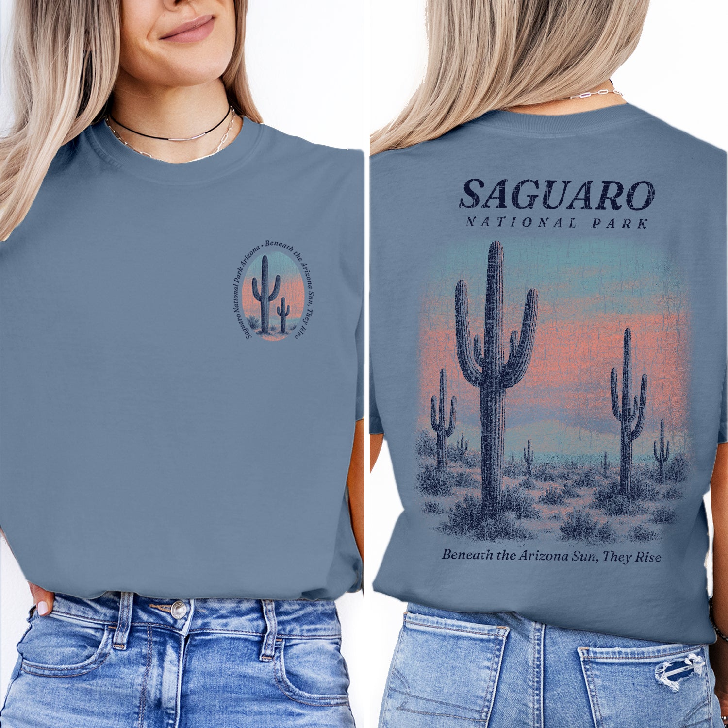 Saguaro National Park T-Shirt Arizona Desert Cactus Tee | Vintage Southwest Travel Souvenir Shirt | Tucson Nature Graphic