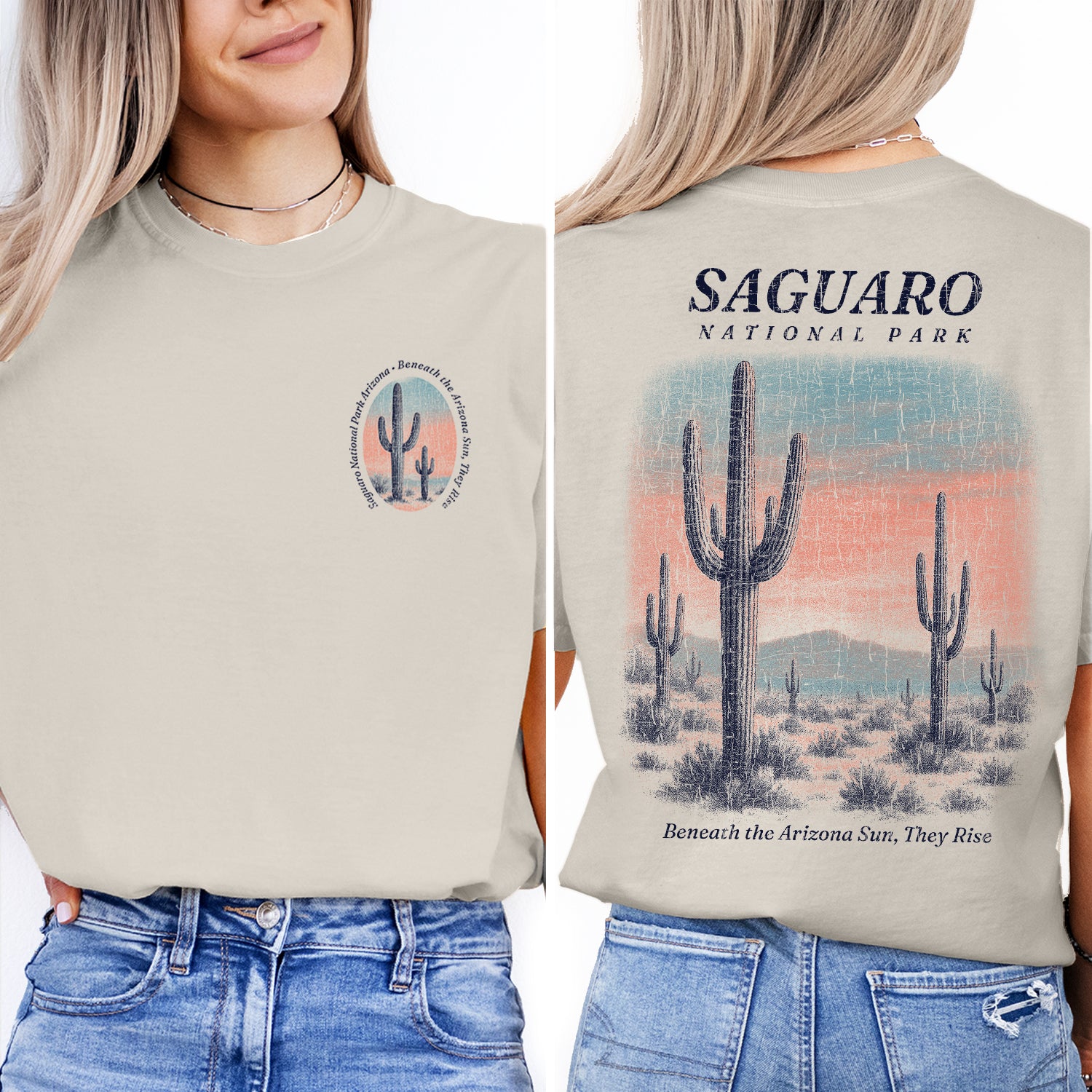 Saguaro National Park T-Shirt Arizona Desert Cactus Tee | Vintage Southwest Travel Souvenir Shirt | Tucson Nature Graphic