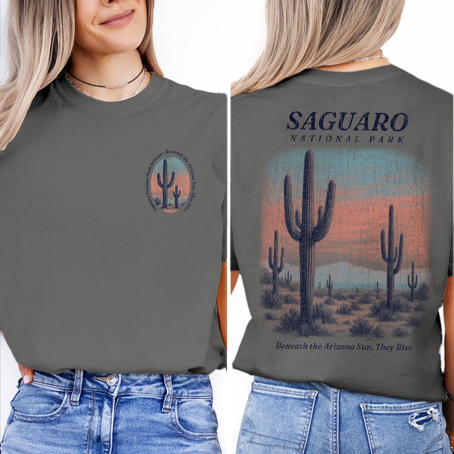 Saguaro National Park T-Shirt Arizona Desert Cactus Tee | Vintage Southwest Travel Souvenir Shirt | Tucson Nature Graphic
