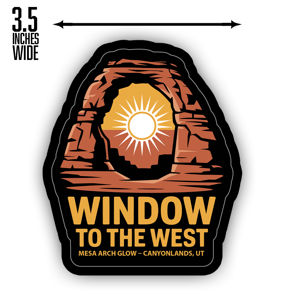 Canyonlands Sticker – Window to the West Mesa Arch Glow Design, Utah National Park Souvenir Travel Decal