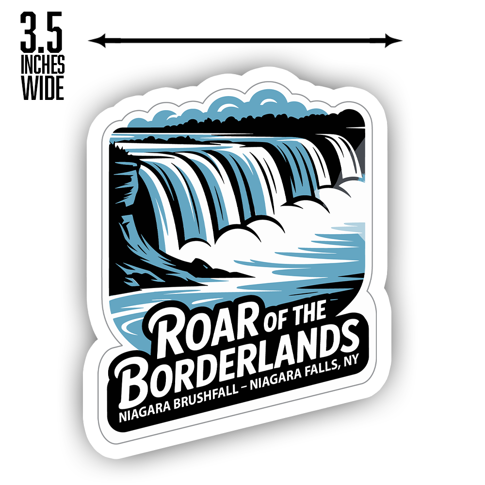 Niagara Falls Sticker – Roar of the Borderlands Waterfall Design, New York Travel Souvenir Decal, Nature Adventure Art