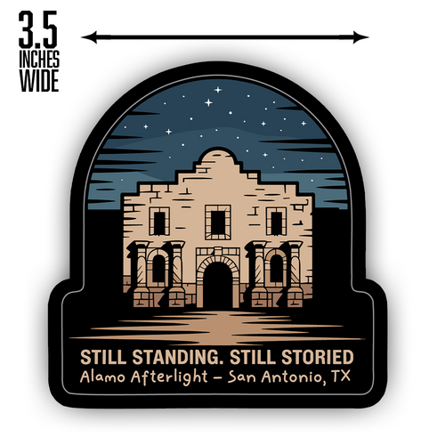 Alamo Sticker – San Antonio TX Souvenir, Historic Landmark Decal, Still Standing Still Storied Travel Gift