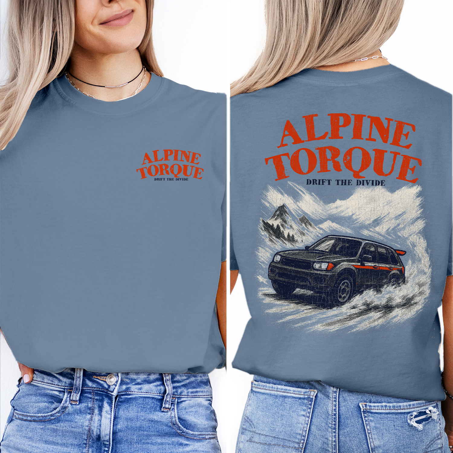 Alpine Torque T-Shirt | Drift Car Mountain Racing Tee | Off-Road Adventure Shirt | Rally Driver Graphic Gift