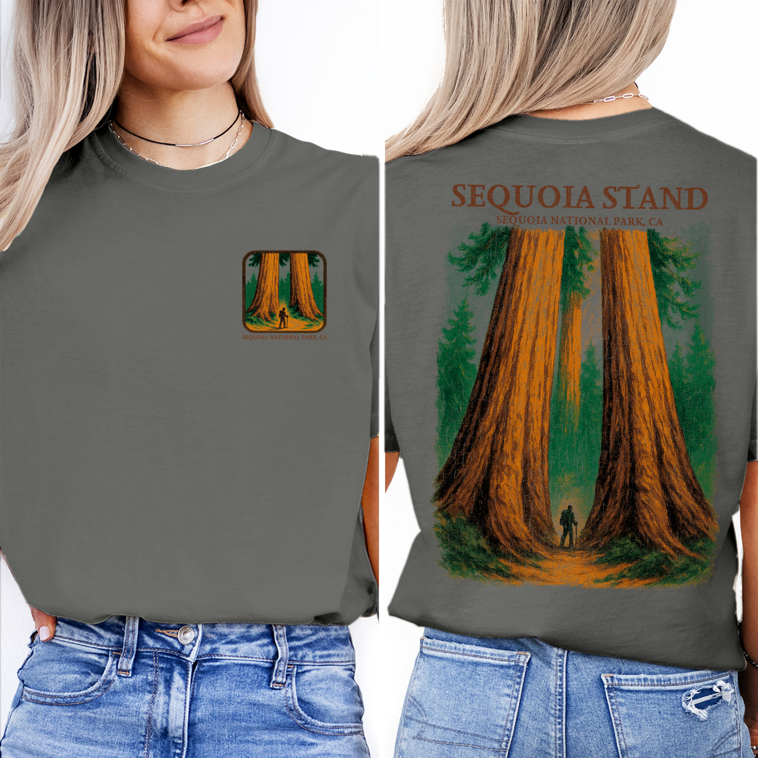 Sequoia National Park T-Shirt | California Redwood Trees Tee | Hiking Adventure Souvenir | Vintage Nature Travel Gift
