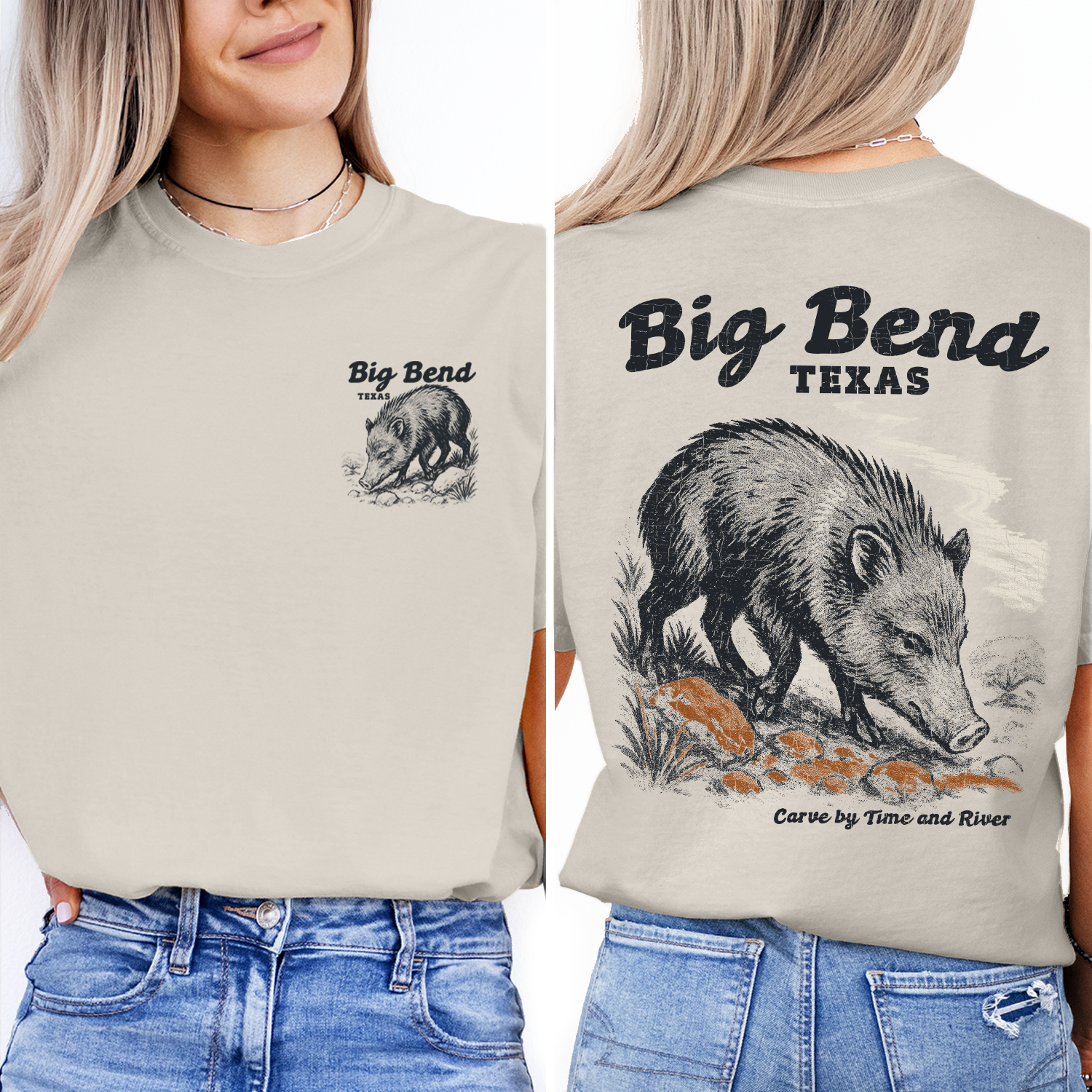 Big Bend Texas Javelina T-Shirt – Vintage National Park Wildlife Tee, Outdoor Hiking Graphic Shirt, Desert Adventure Gift
