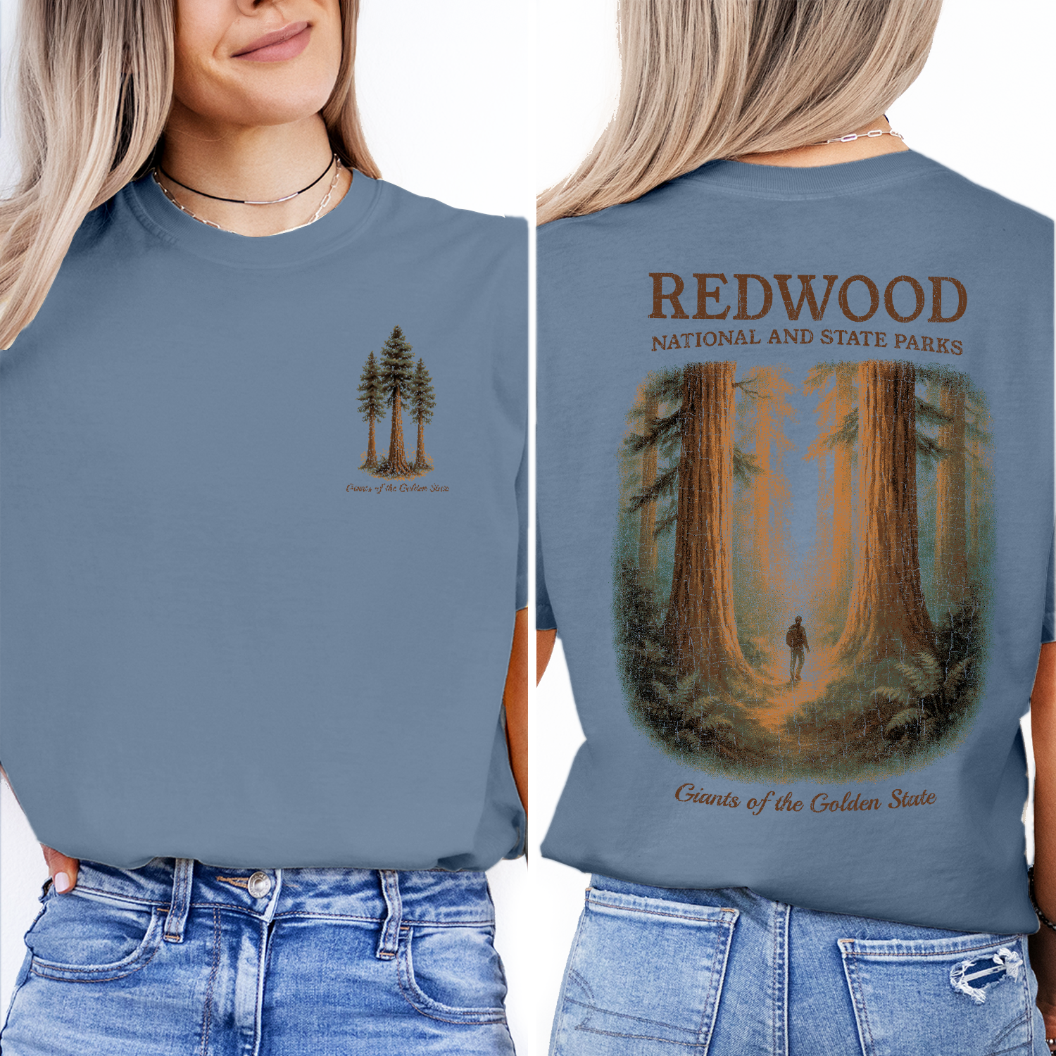 Redwood National Park T-Shirt, Giants of the Golden State Tee, California Nature Souvenir Shirt, Forest Hiking Graphic Tee