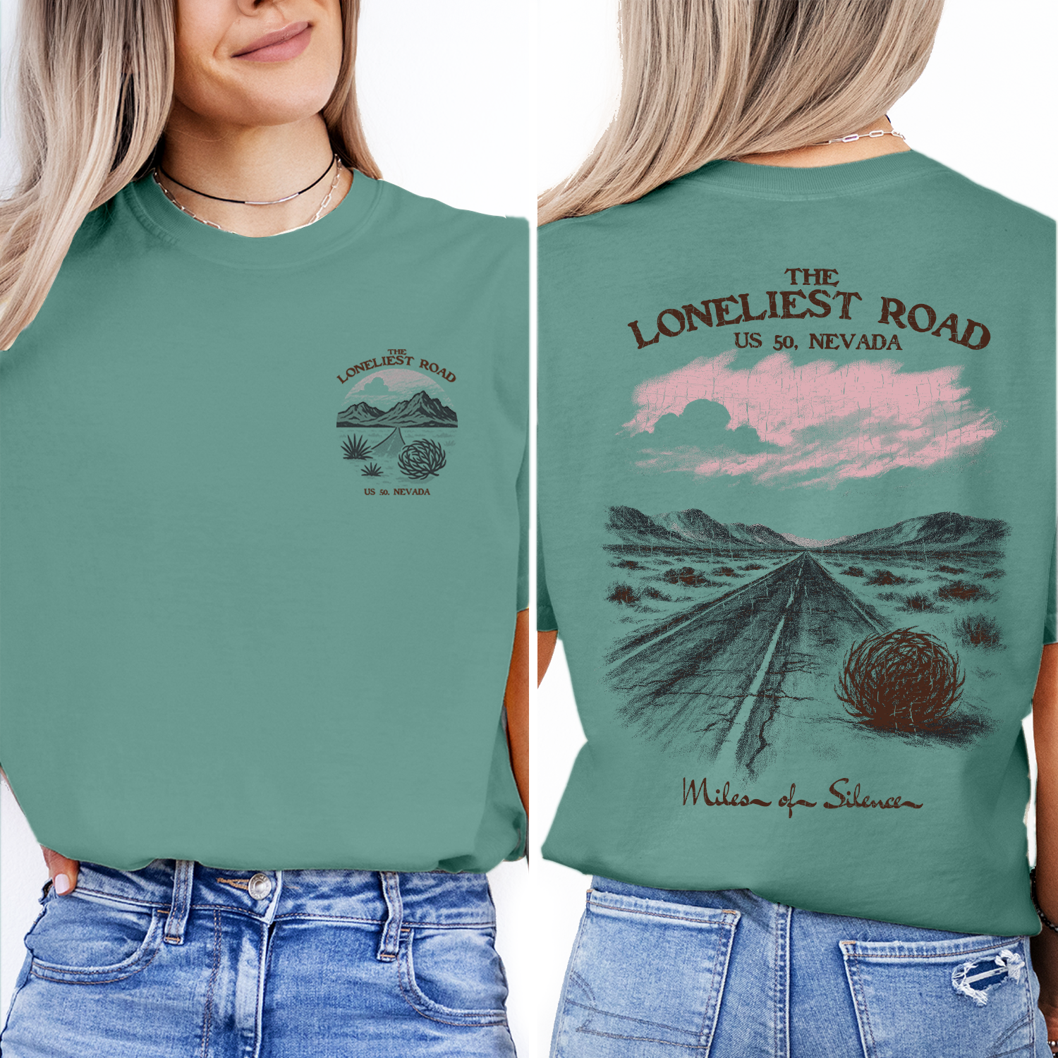 Loneliest Road T-Shirt | Nevada US 50 Desert Highway Tee | Road Trip Souvenir Shirt | Vintage Scenic Travel Gift