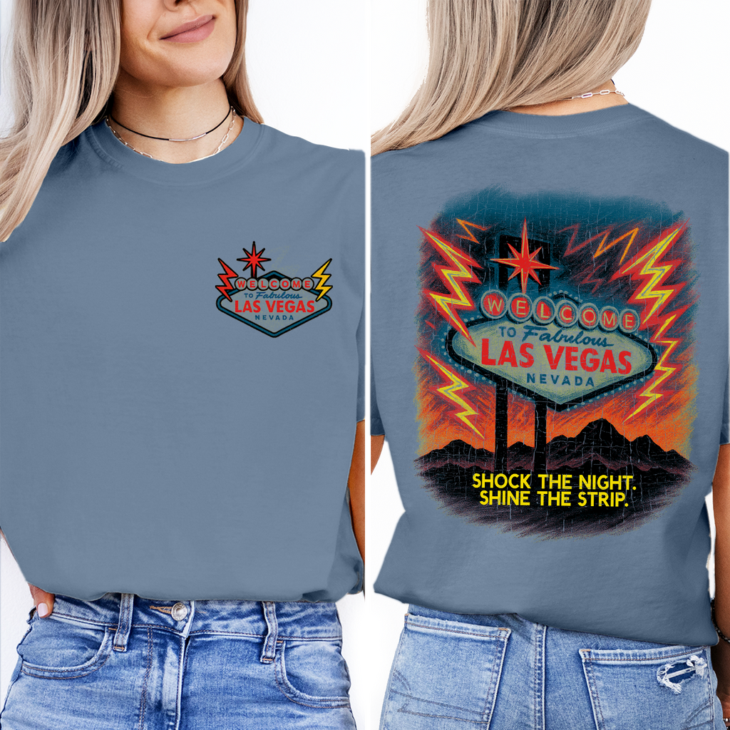 Vintage Las Vegas Nevada T-Shirt – Retro “Welcome to Fabulous” Sign Graphic, Neon Nightlife & Strip Souvenir Tee